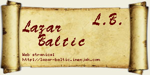 Lazar Baltić vizit kartica